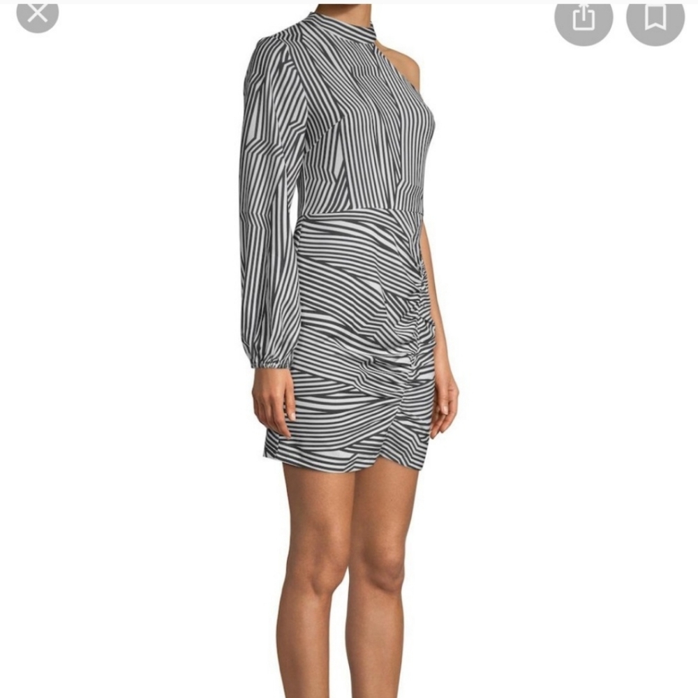 NWT WOMENS LEA & VIOLA BLACK/WHITE STRIPE DRESS M
